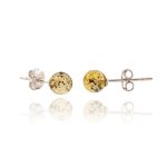 Amber Earrings Studs - 925 Sterling Silver EAR008