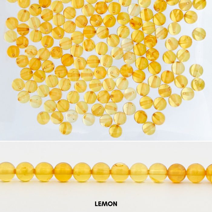 1 Amber Loose Beads - Round Ball Beads LB020 - Image 2