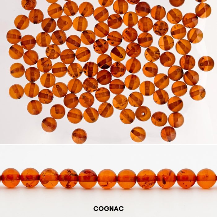 3 Amber Loose Beads - Round Ball Beads LB020 - Image 4