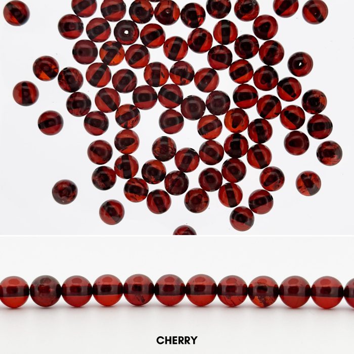 4 Amber Loose Beads - Round Ball Beads LB020 - Image 5