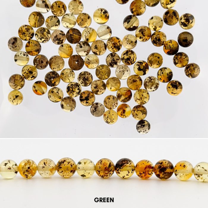 5 Amber Loose Beads - Round Ball Beads LB020 - Image 6