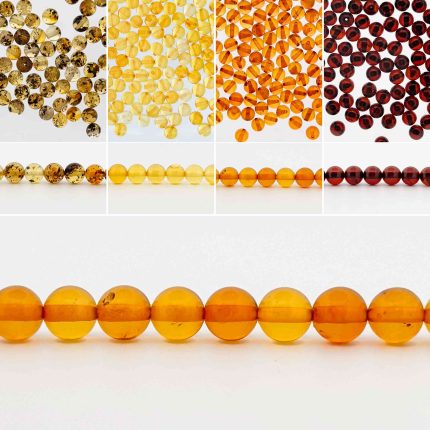 Amber Loose Beads - Round Ball Beads LB020