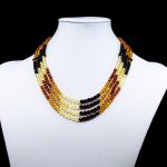 Amber Necklace - Multi-string Faceted Beads MUN022 - Image 3