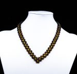 Amber Necklace - Braided V-Shape Faceted Beads MUN034 - Image 3