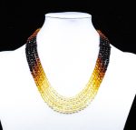 Amber Necklace - Multi-string Faceted Beads MUN001 - Image 3