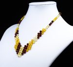 Amber Necklace - Braided V-Shape Faceted Beads MUN040