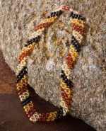 Amber Necklace - Braided V-Shape Faceted Beads MUN003 - Image 3