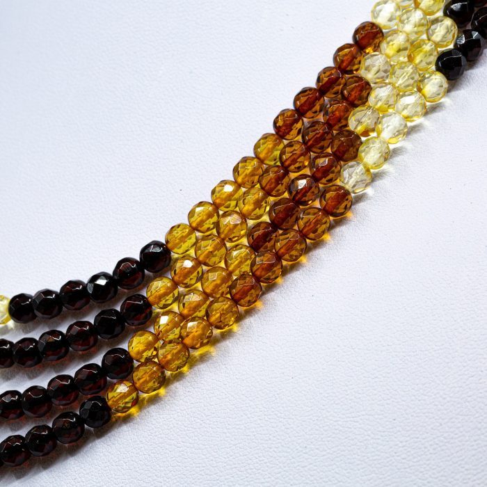 Amber Necklace - Multi-string Faceted Beads MUN022 - Image 2