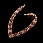 Amber Necklace - Braided V-Shape Faceted Beads MUN002 - Image 3