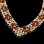 Amber Necklace - Braided V-Shape Faceted Beads MUN002 - Image 2