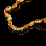 Amber Baby Teething Necklace - Olive Shape Beads BN078 - Image 2