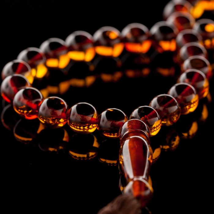 Islamic Muslim Tasbih Amber Prayer Beads - Round Beads IPB004 - Image 4