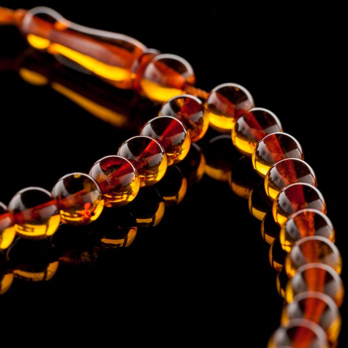Islamic Muslim Tasbih Amber Prayer Beads - Round Beads IPB004 - Image 2