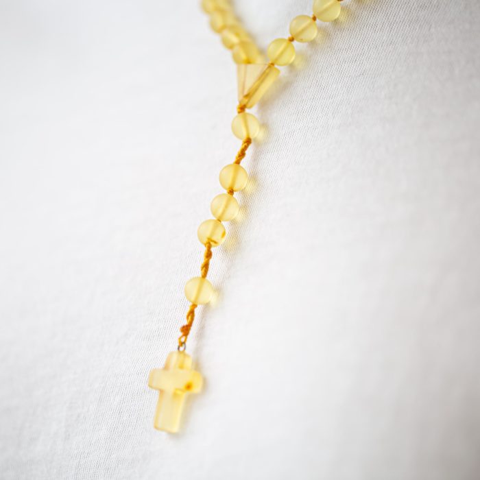 Christian Amber Rosaries - Matte Round Beads ROS002 - Image 2